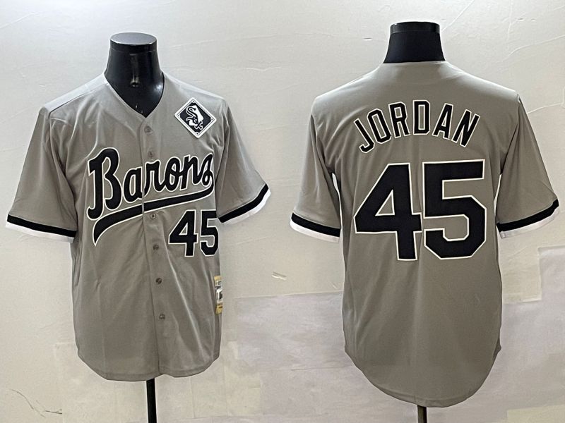 Men Chicago White Sox #45 Jordan Grey Throwback Game 2025 Nike MLB Jersey style 3->chicago white sox->MLB Jersey